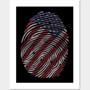 USA Flag - Fingerprint Posters and Art